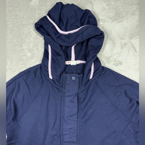 Crewcuts J.Crew Girls Supersoft Half Zip Hoodie Navy Blue Purple Pullover 6/7 - Picture 3 of 16